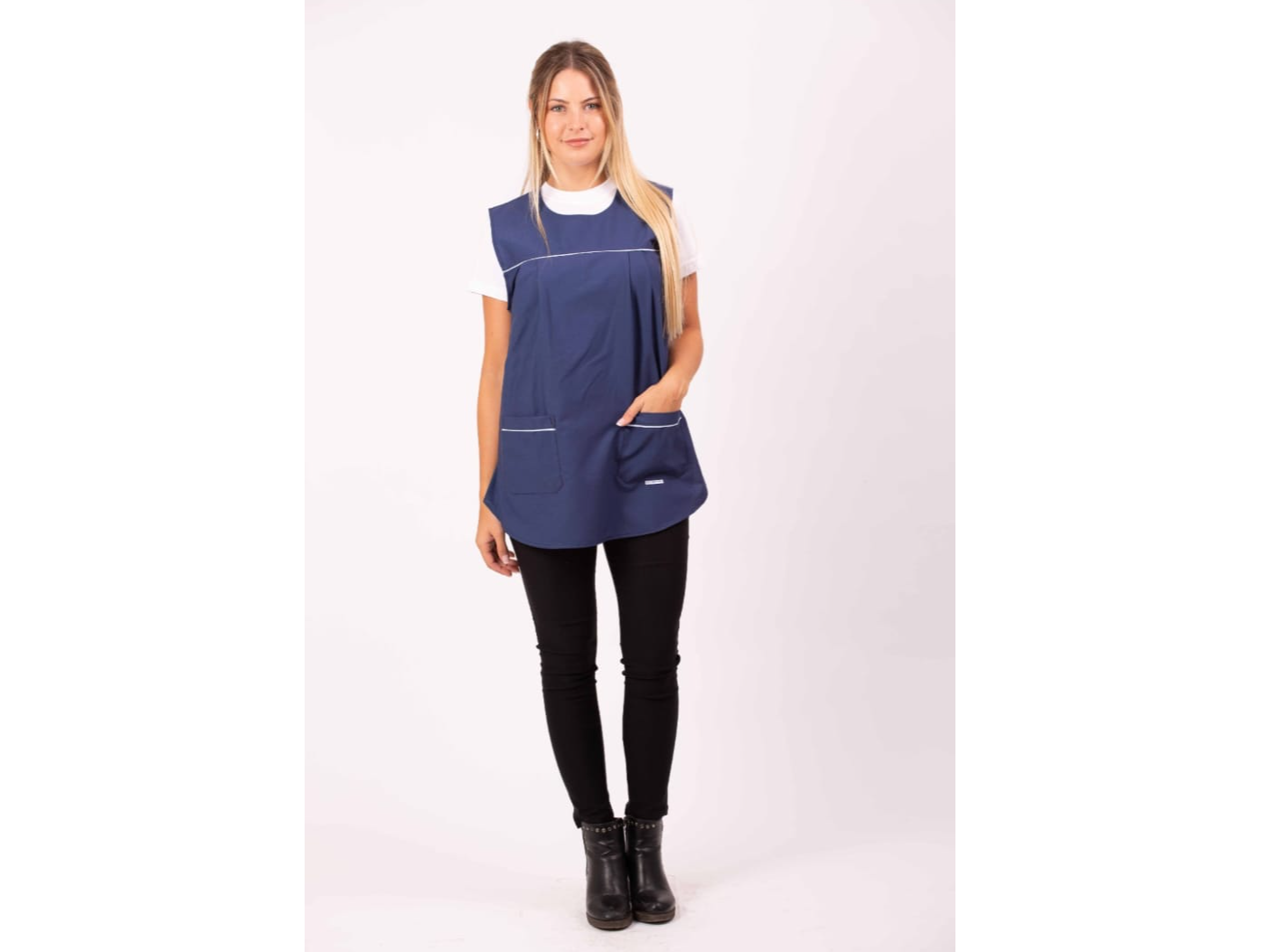 341 - MCB PONCHITO AZUL MARINO CON CELESTE BEBE de Azul Uniformes