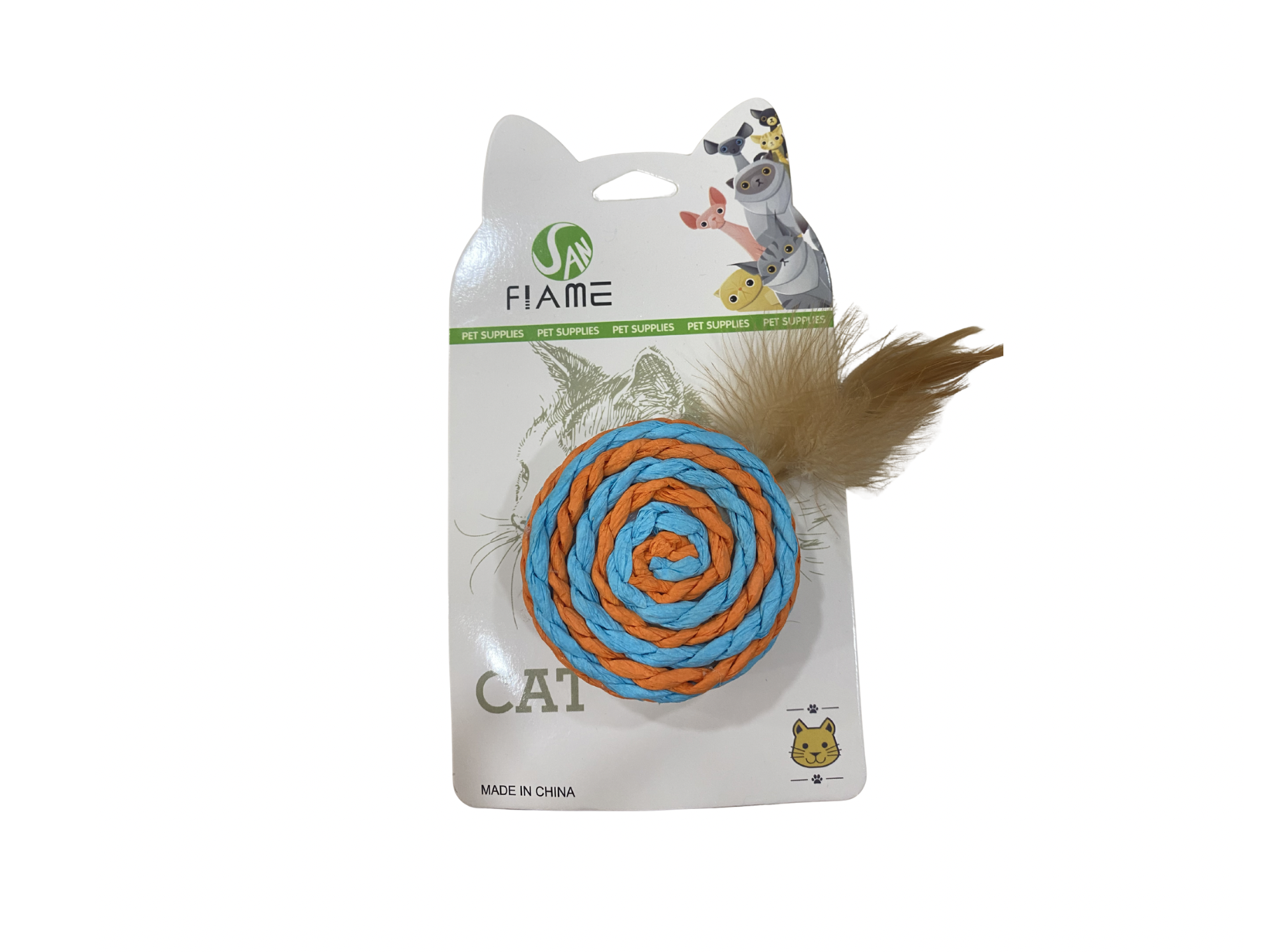 Juguete para gato círculo trenzado con pluma 20296 (Copia)