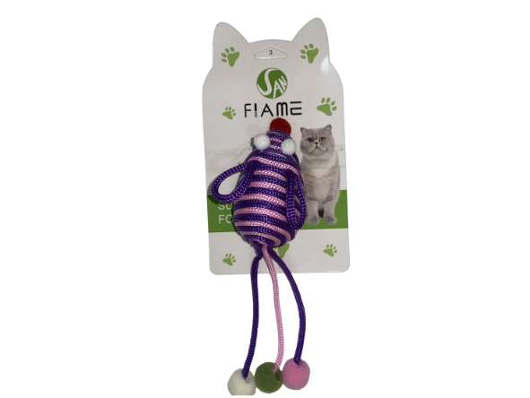 JUGUETE RATON CUERDA Y POMPONES 23599 (Copia)