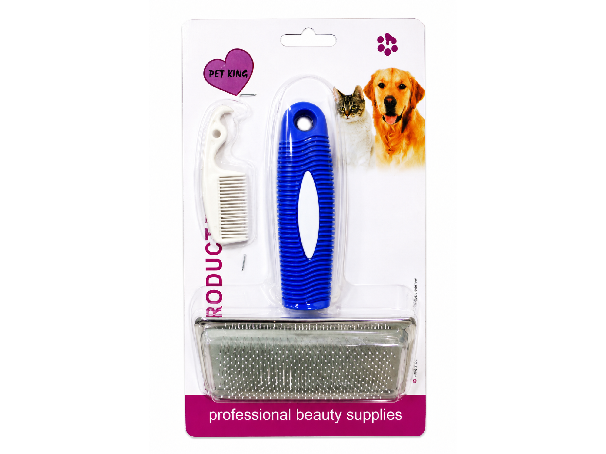 CARDA MEDIANA PARA PERRO CON CERDAS DE ACERO PI60161