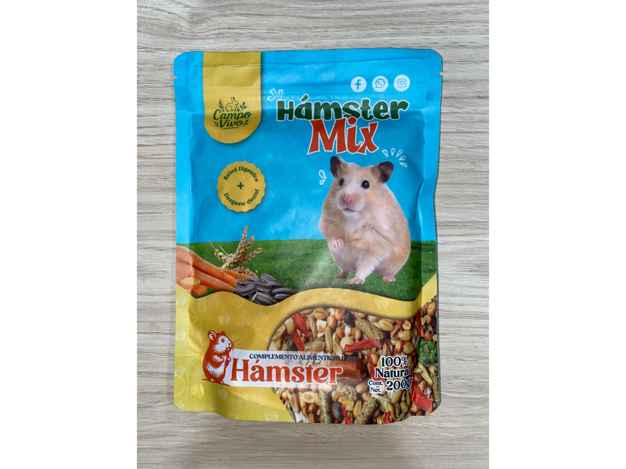 Alimento hamster mix azul 200gr mundo mascotas 202510