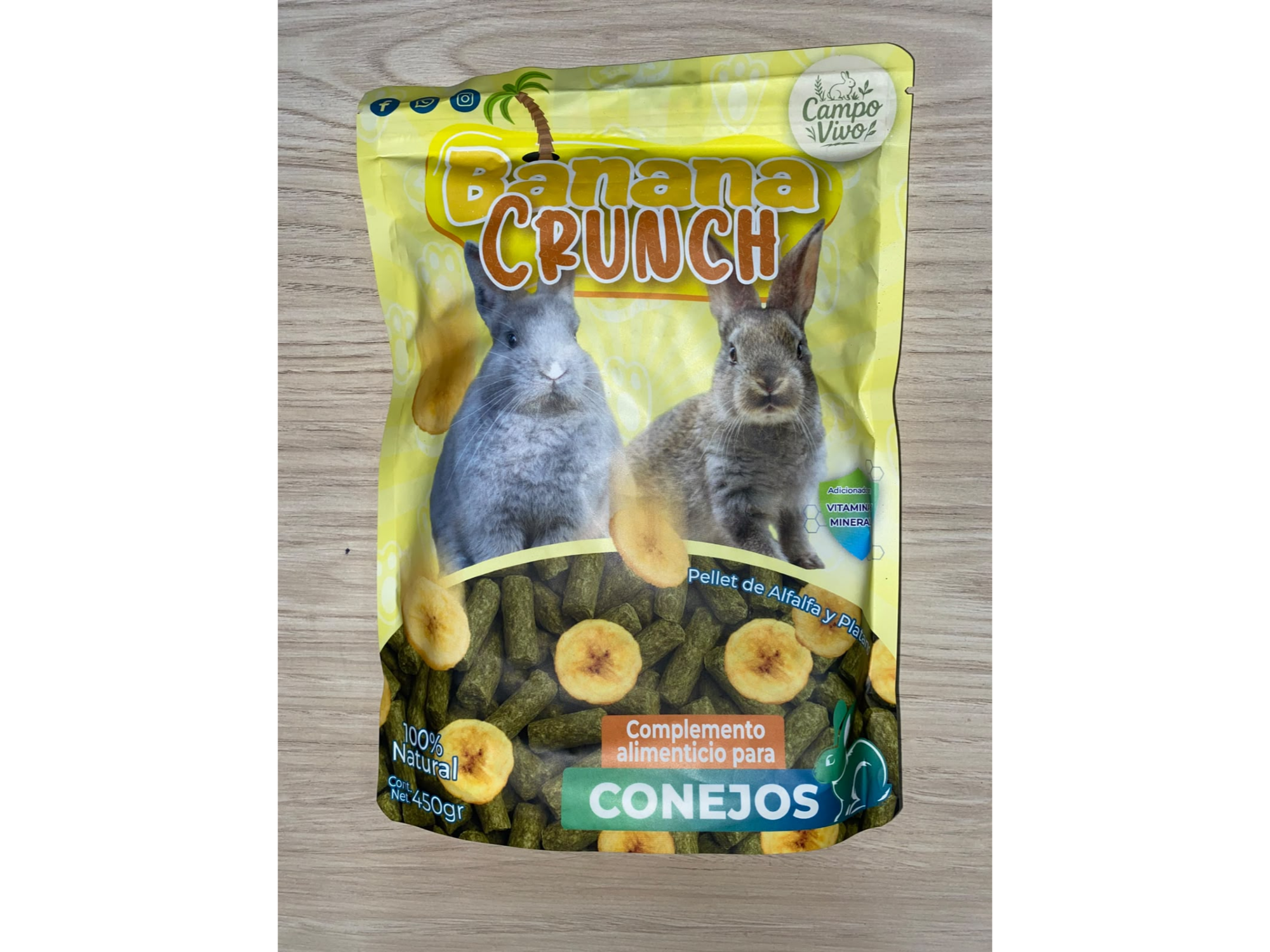 Alimento banana crunch 450gr conejo