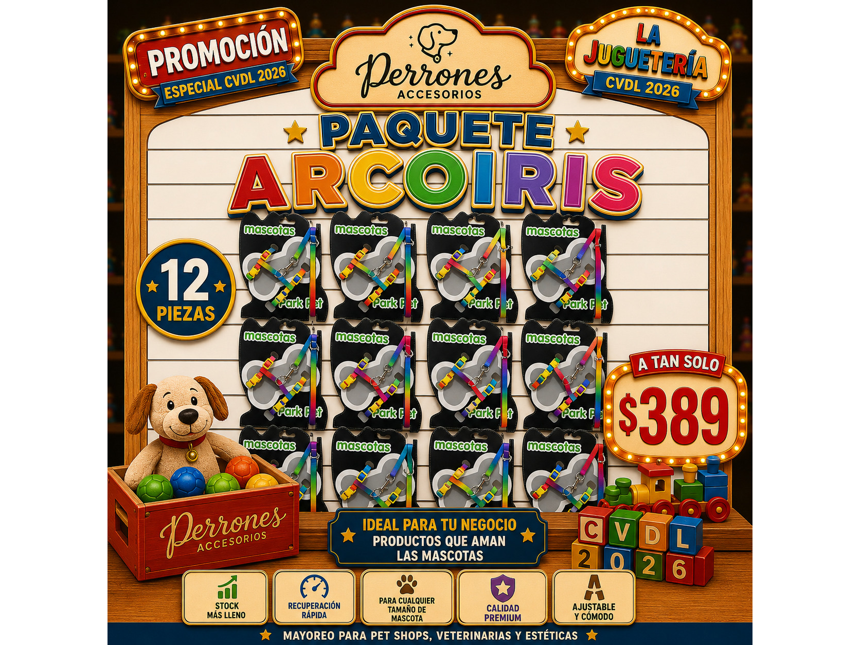 Paquete de correas para razas pequeñas 12 pz $389