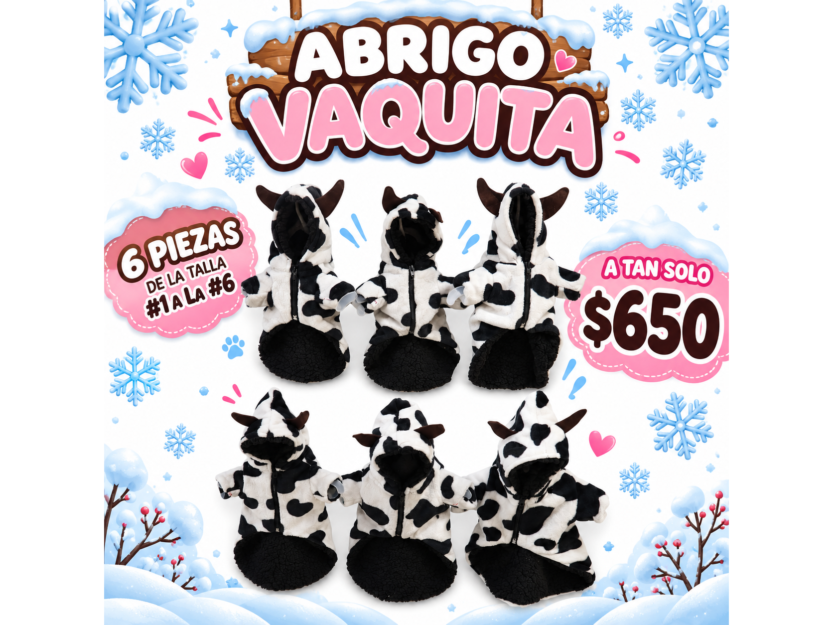 ABRIGO VAQUITA - 6pz