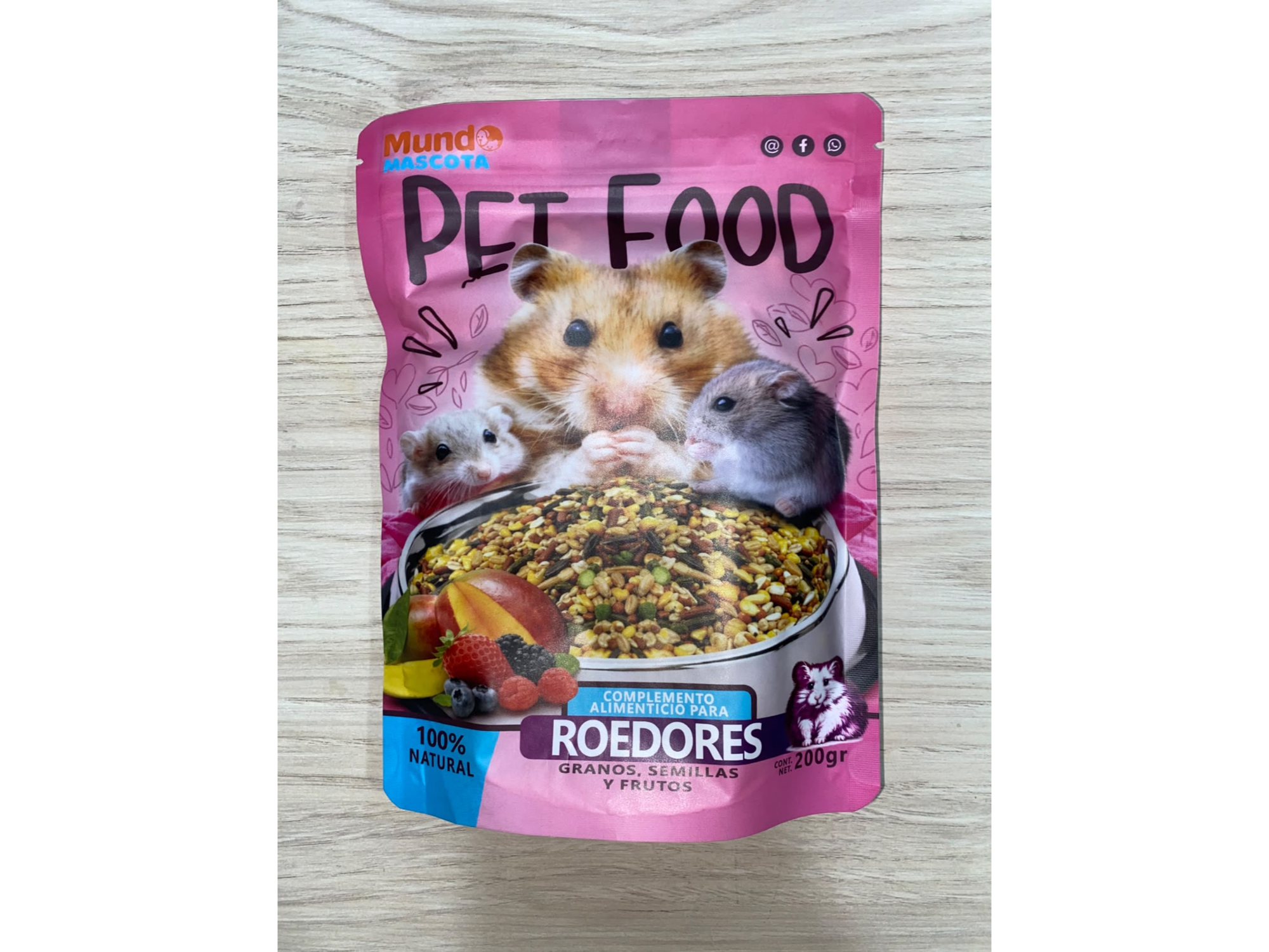 Alimento hamster mix rosa 200gr mundo mascota 420255