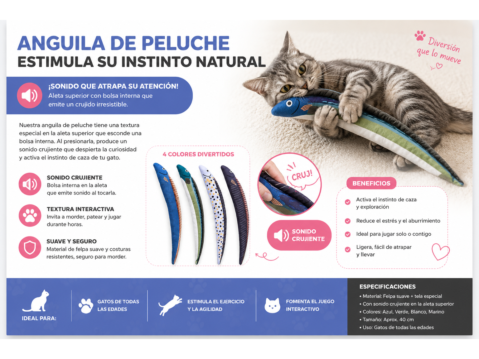 PELUCHE ANGUILA SENSORIAL 27287