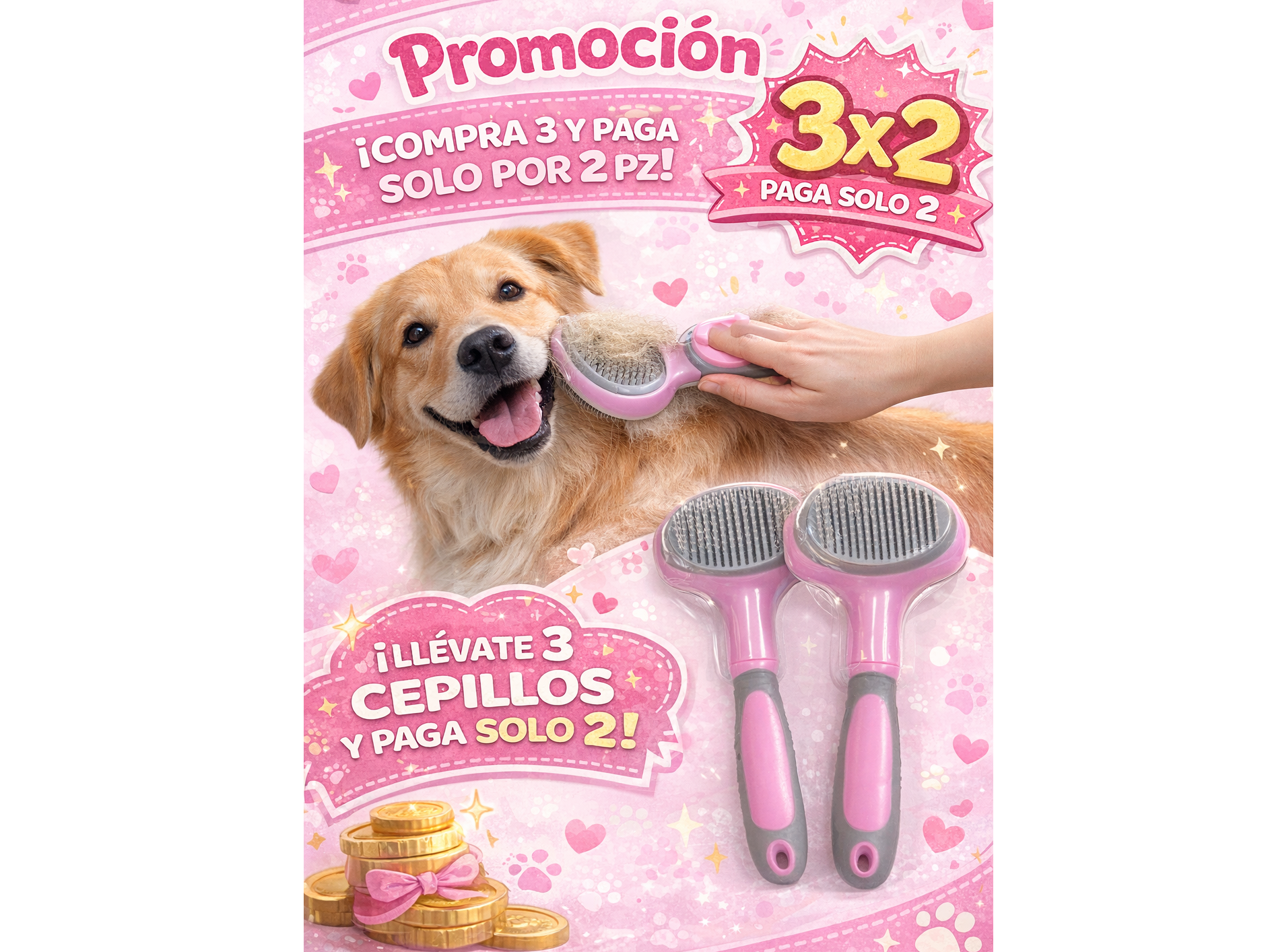 PEINE AUTOLIMPIABLE CON BOTON 20158 PROMO 3X2