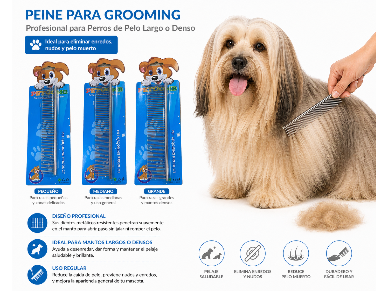 PEINE DE METAL GROMING