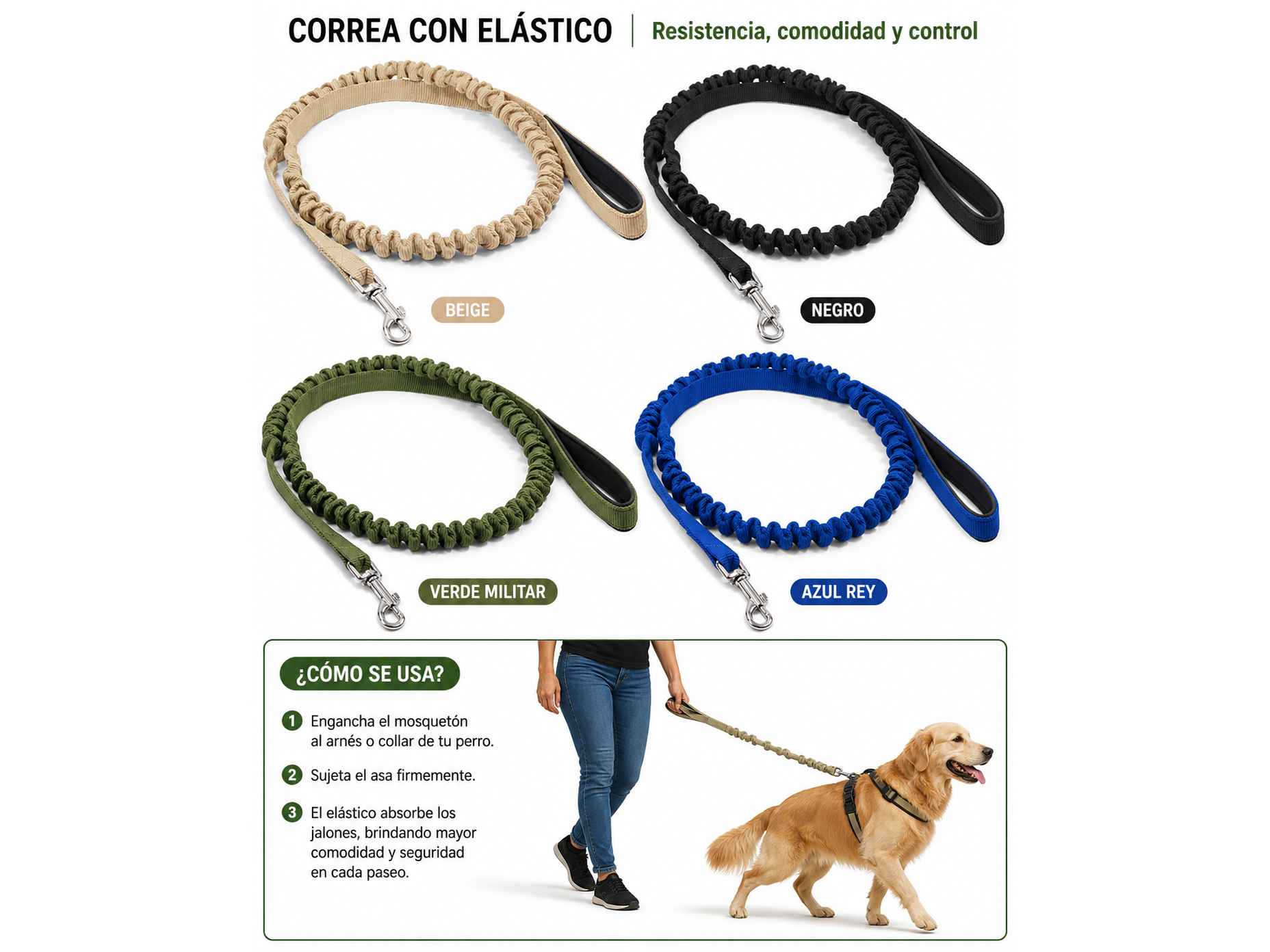 Correa con elastico mediana 27129