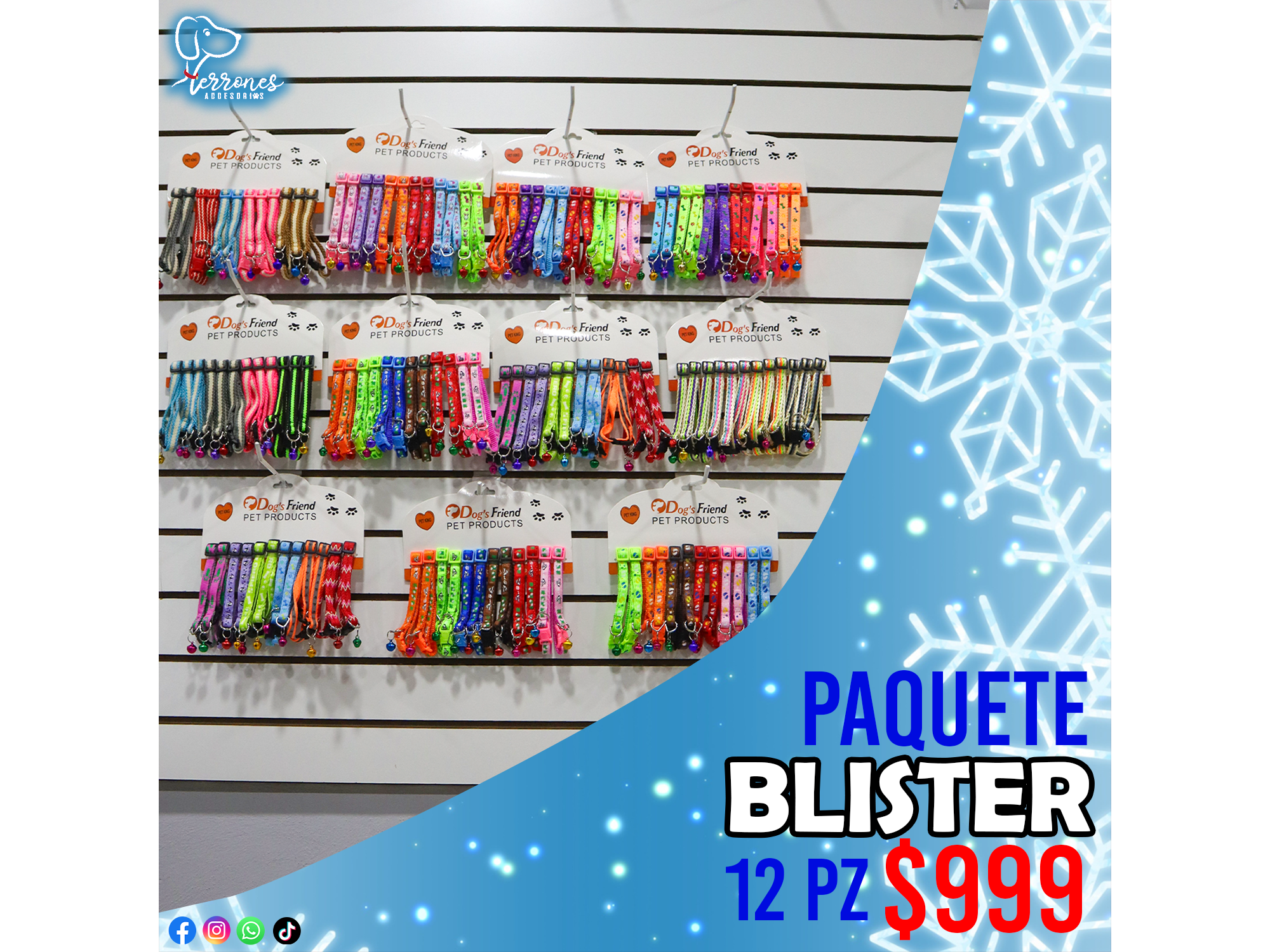 PAQUETE COLLARES - 12 BLISTER CON 12 PZ CADA UNO EN TOTAL 144 COLLARES