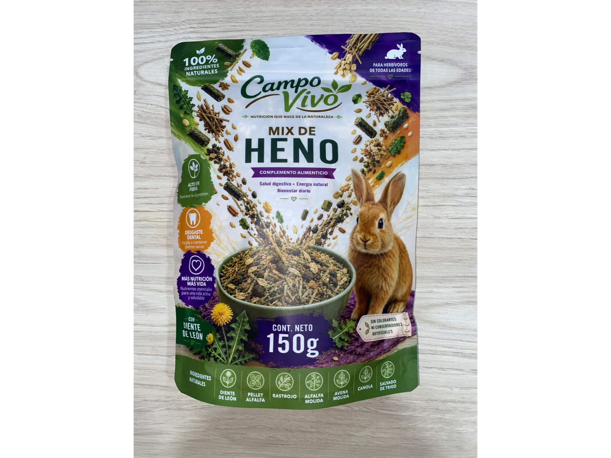 mix de heno hierbas finas conejo-cuyo 150g