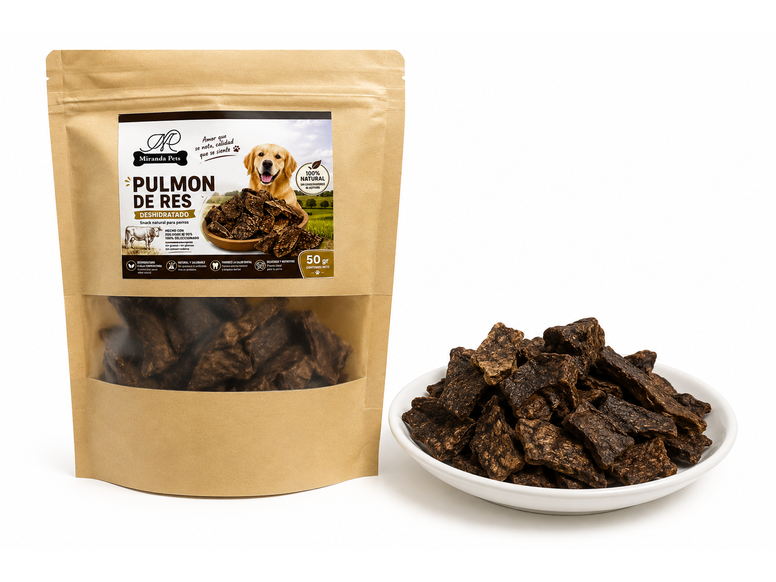 Pulmon de res deshidratado Miranda Pets