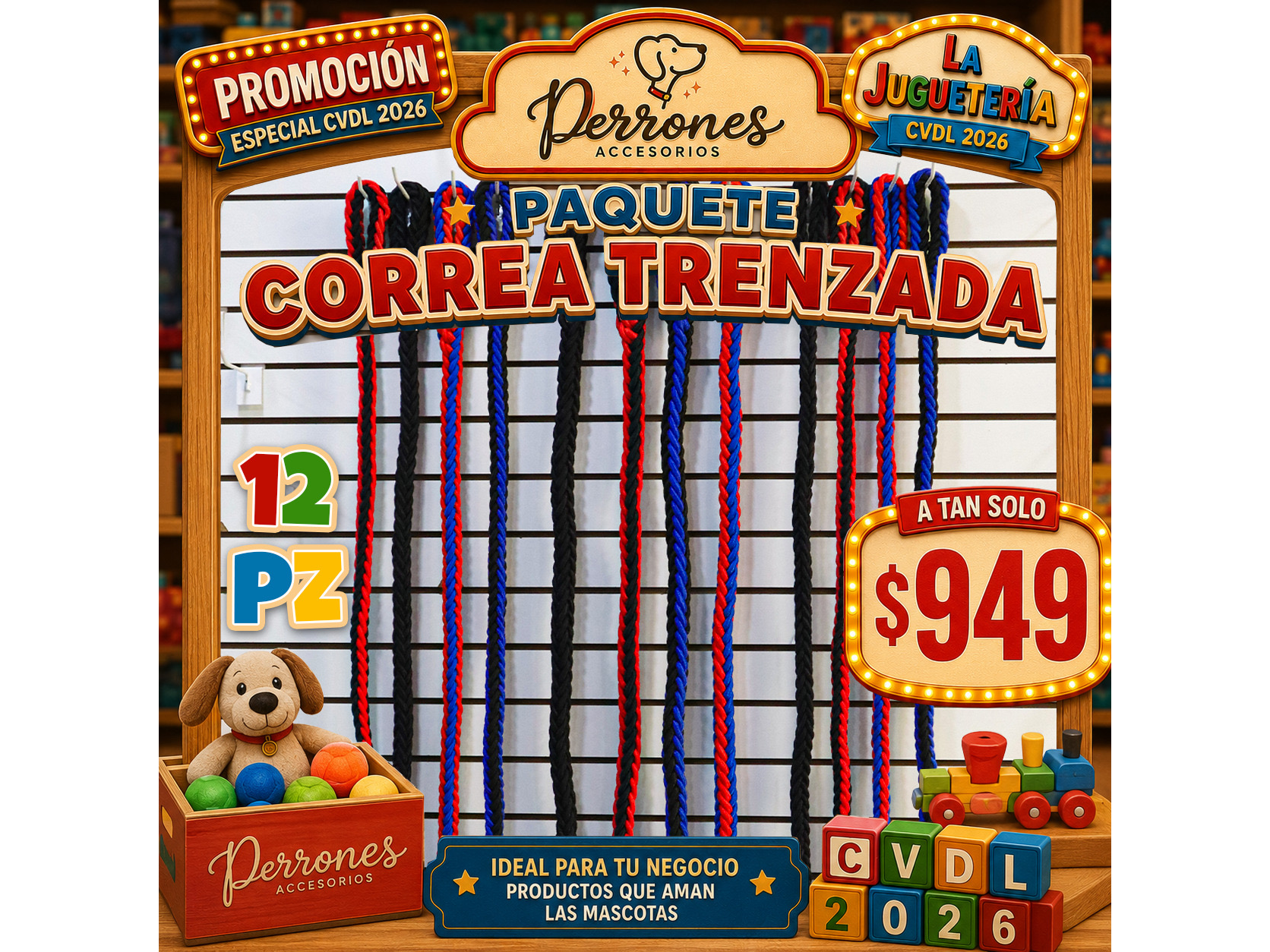 Paquete de correas trensadas 12 pz $949