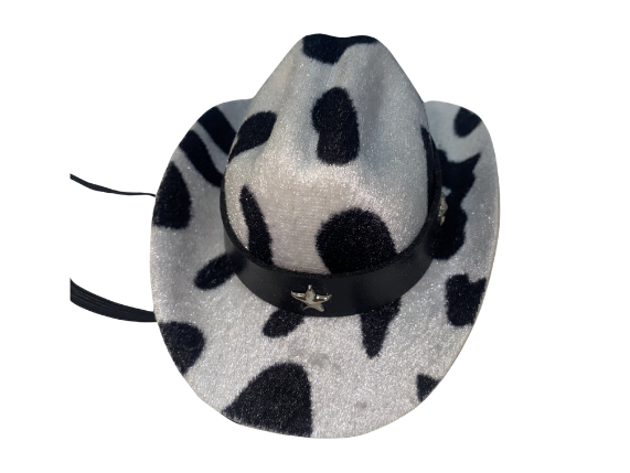 SOMBRERO VAQUERO CHICO PARA MASCOTA ANIMAL PRINT (Vaca-tigger-cebra) 27329
