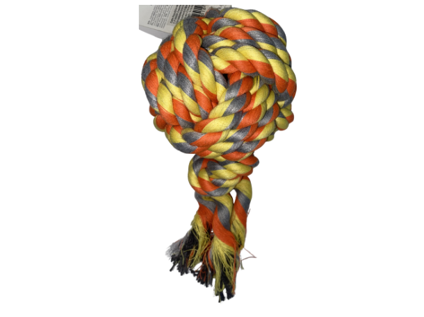BOLA DE HILO GRANDE C/LAZO TRENZADO JUGUETE PARA PERRO 11545