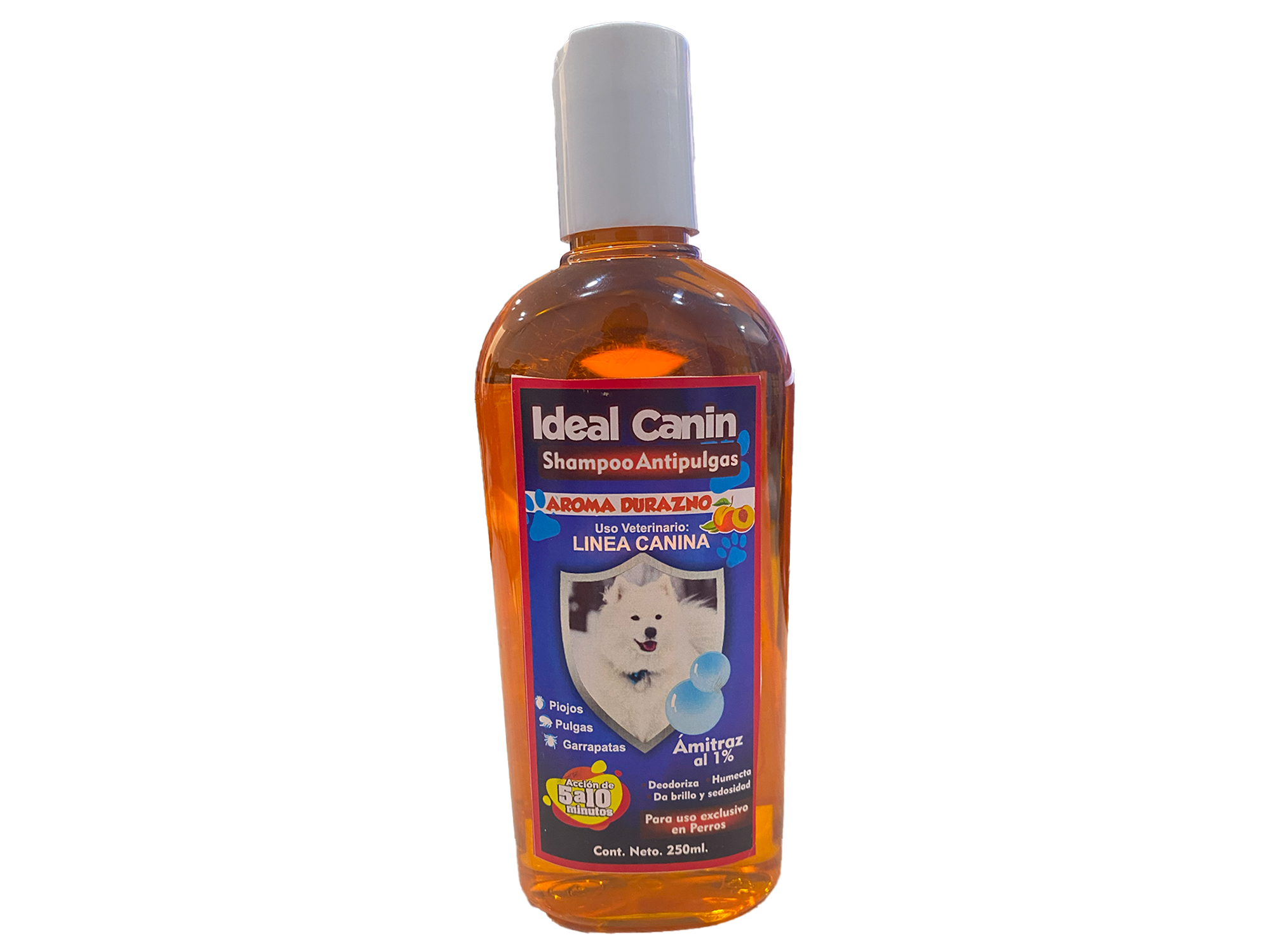 SHAMPOO ANTIPULGAS IDEAL CANIN BON250DURAZNO