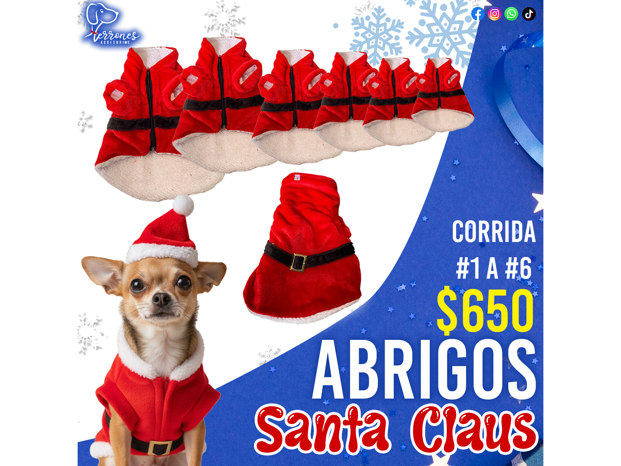 ABRIGOS SANTA CLAUS CORRIDA 6 PZ