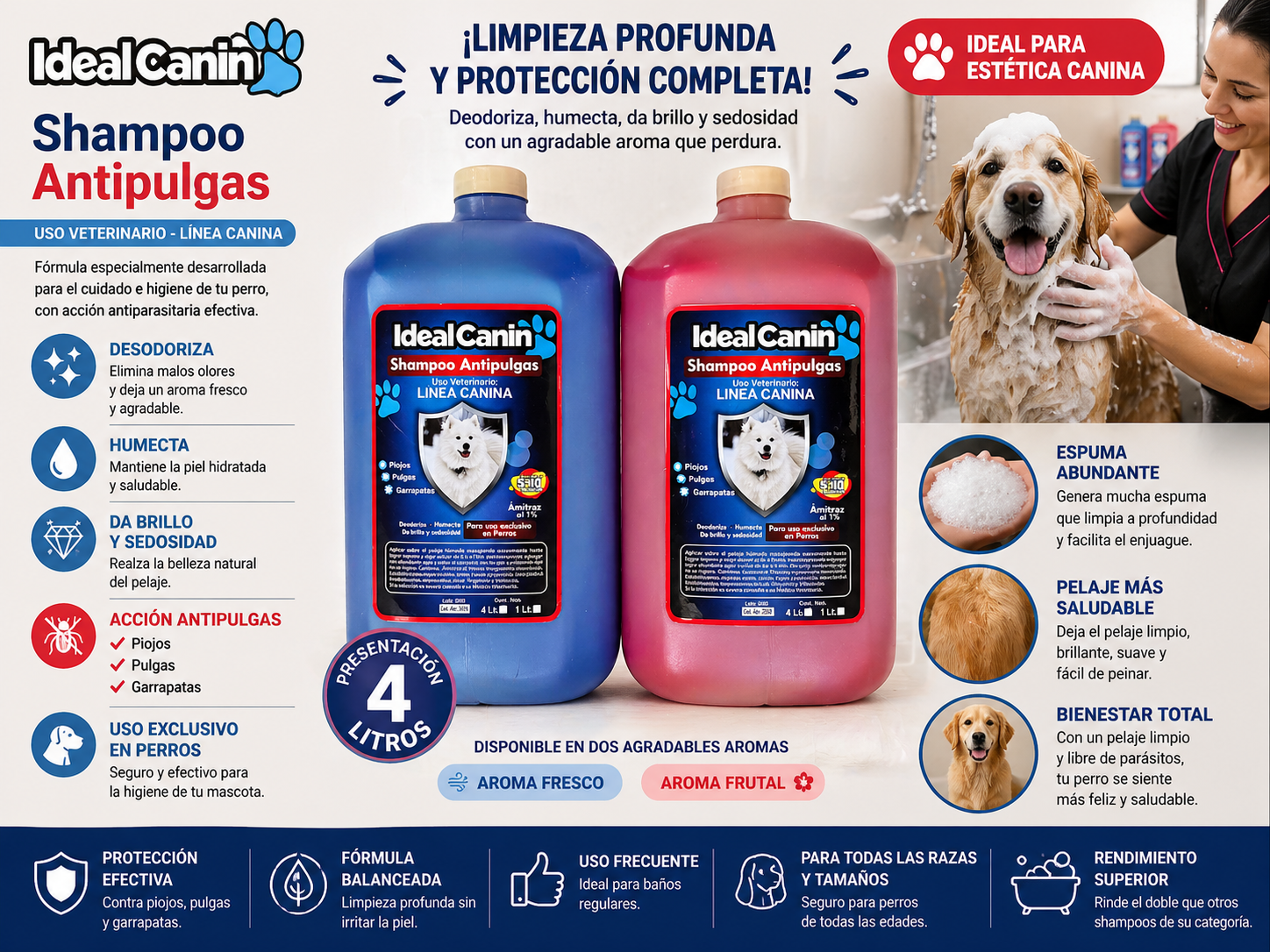 Shampoo antipulgas 5lt con amitraz