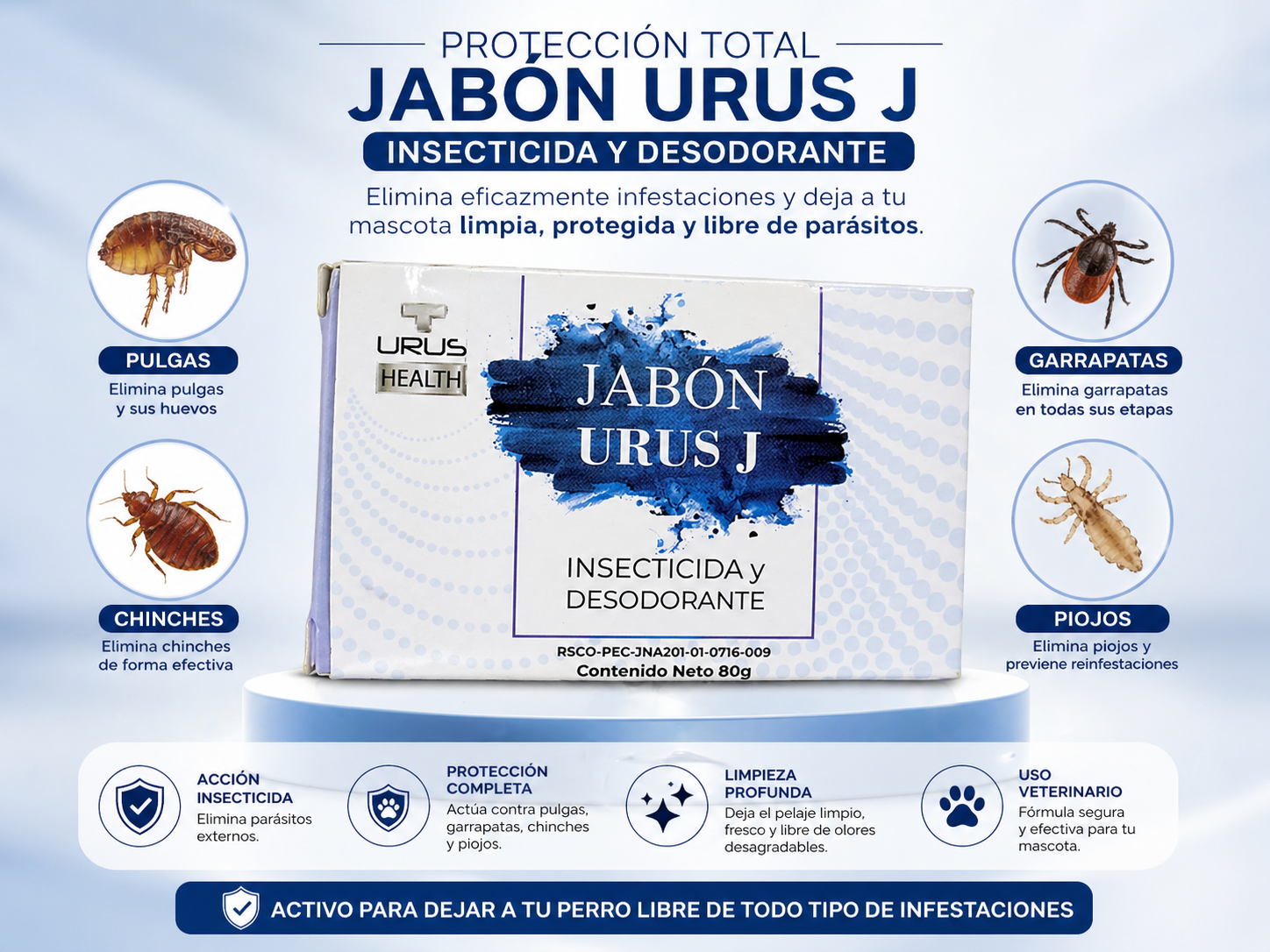JABON INSECTICIDA Y DESODORANTE URUS 80 GR