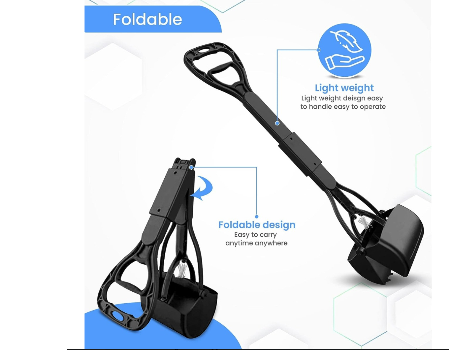 RECOGEDOR DE HECES PARA PERRO 60cm Plegable - 25633