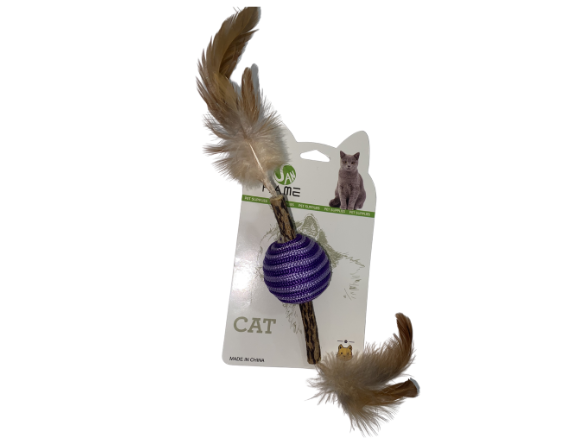 JUGUETE PELOTA DE HIJO CHICA CON PALO MADERA Y PLUMA 23600