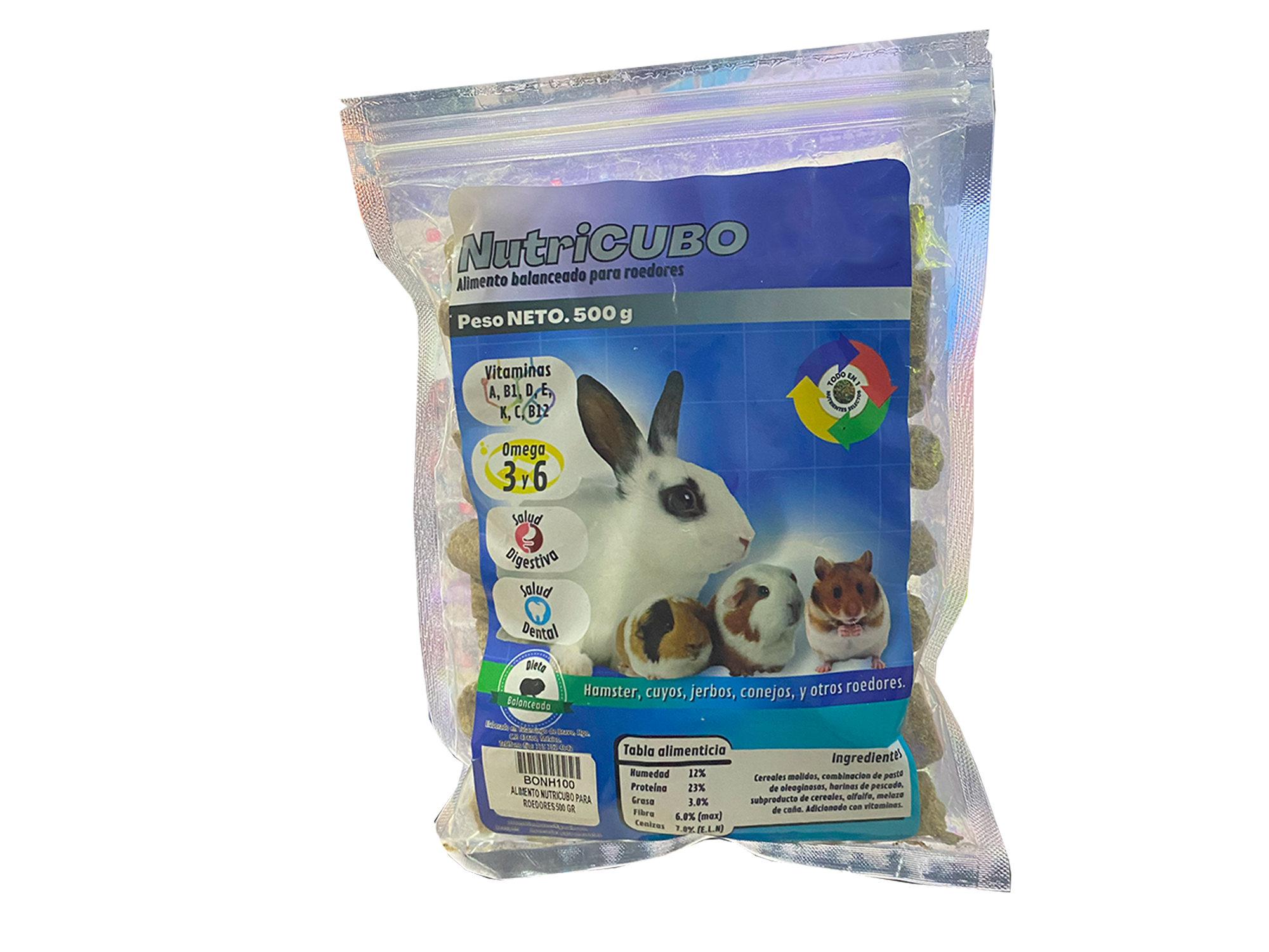 ALIMENTO NUTRICUBO PARA ROEDORES BONH100
