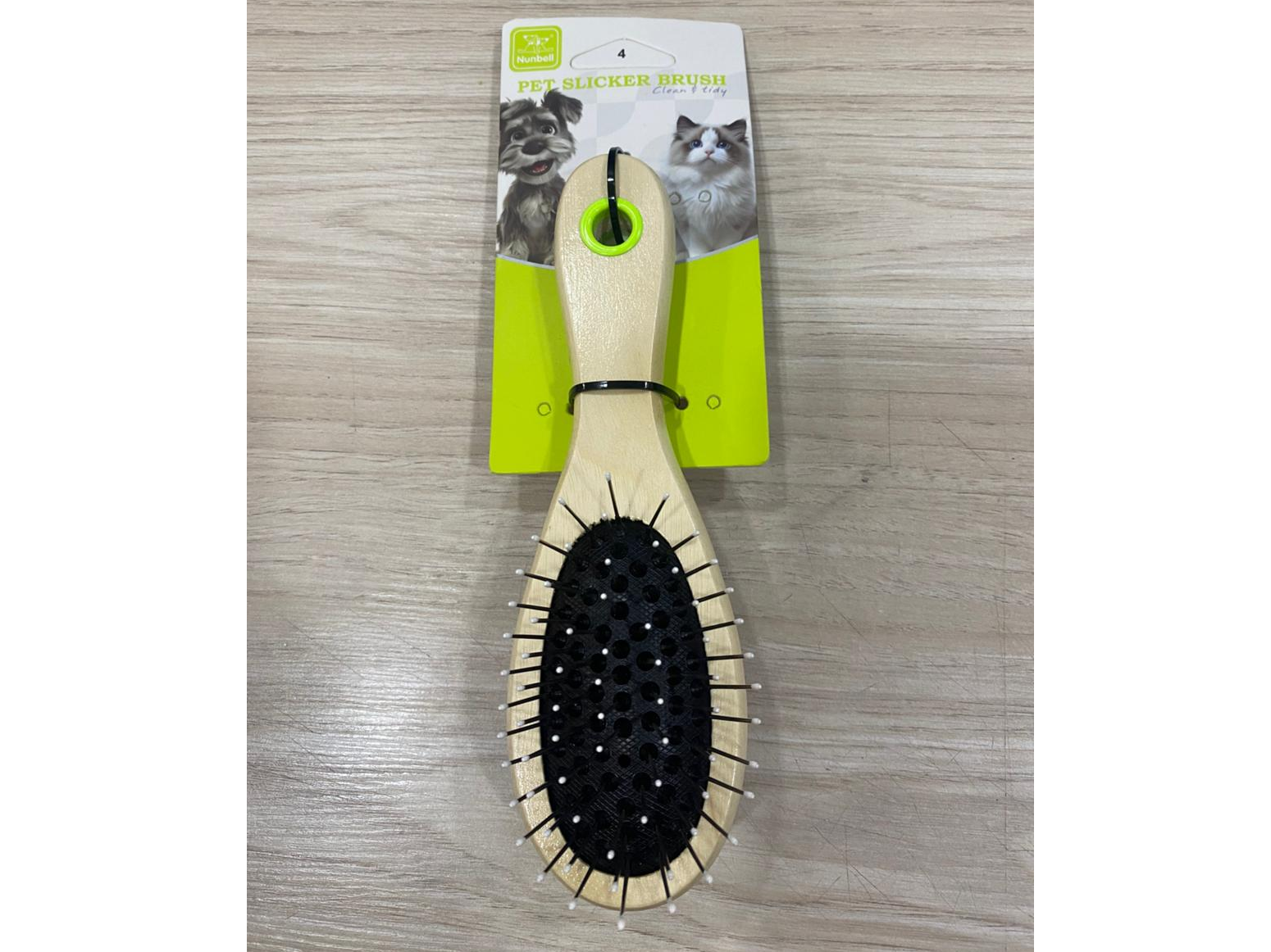 PEINE OVALADO DOBLE CARA CON MANGO DE MADERA 11073