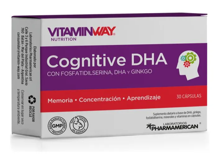 Vitamin Way Cognitive Dha Potencia Concentración Y Memoria
