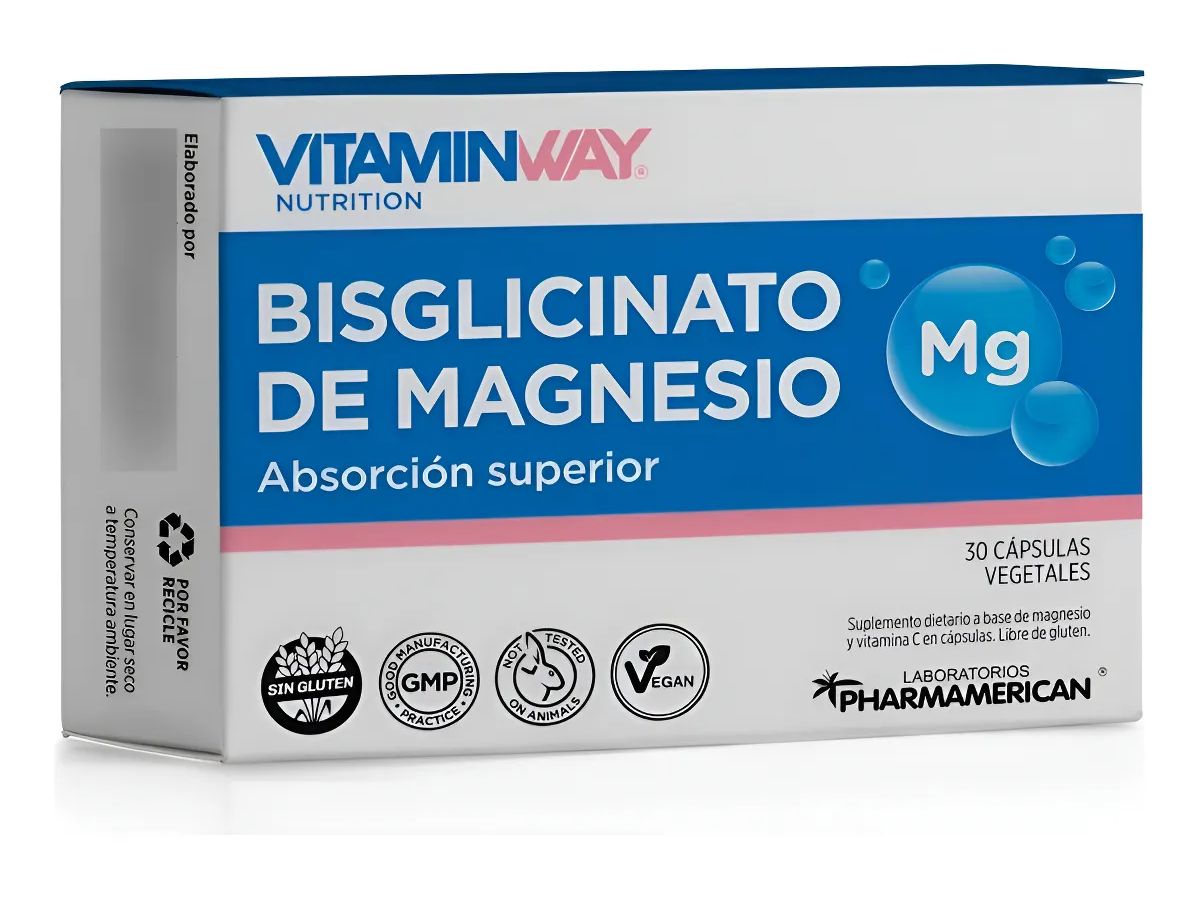 Bisglicinato De Magnesio Vitamin Way X 30 Caps Sin Sabor Sin Sabor