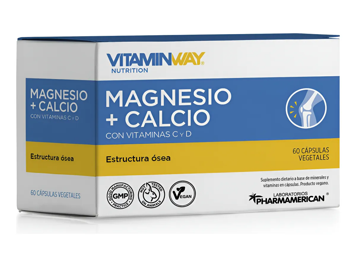 Vitamin Way Magnesio + Calcio Con Vitamina C Y D 60 Cápsulas