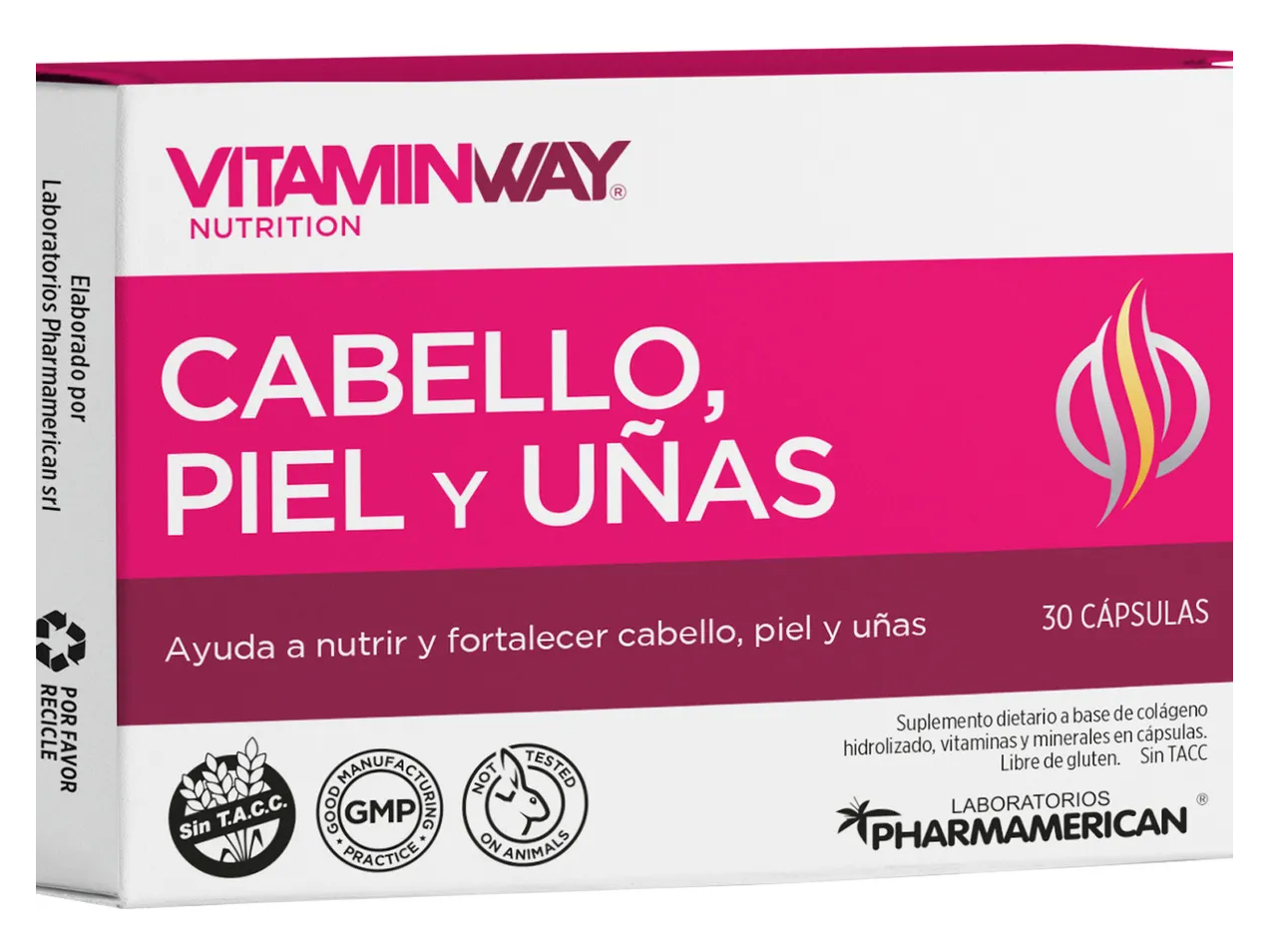 Complejo Vitaminico Cabello, Piel Y Uñas X30 Capsulas Sabor Neutro Vitamin Way