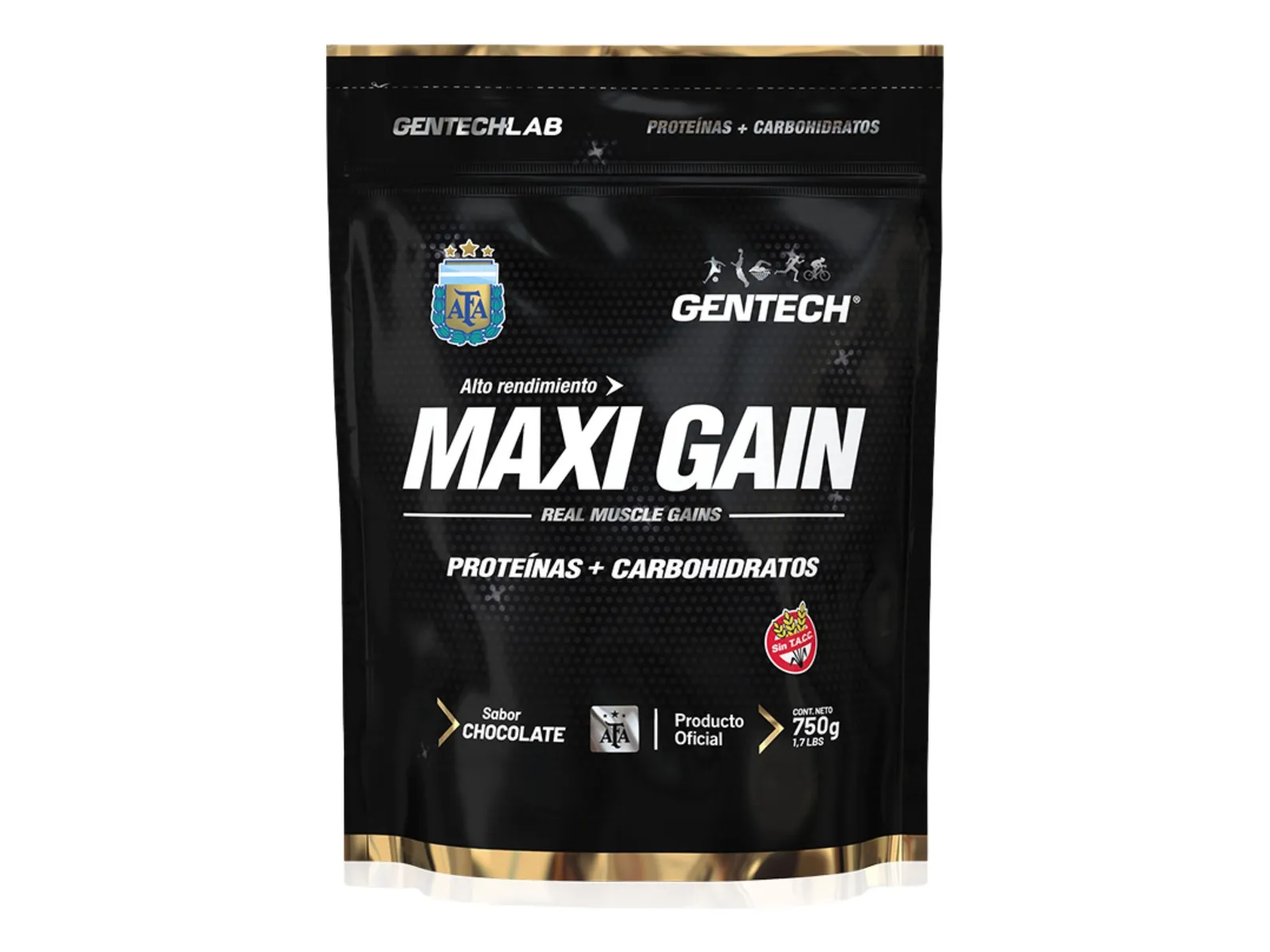 Maxi Gain 750 Gentech Aumento Masa Muscular Crecimiento