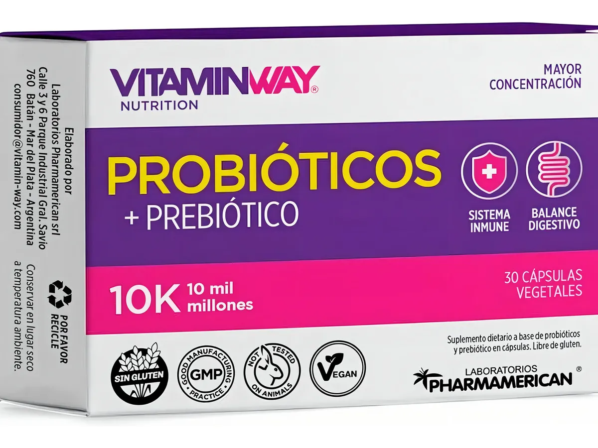 Probioticos y Prebiotico 10k Vitaminway Sistema Inmune Balance Digestivo