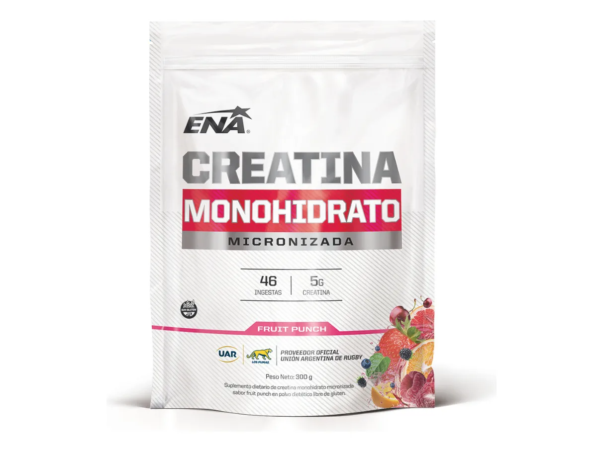 ENA Sport Monohidrato de Creatina Micronizada 300 g Polvo Doypack Fruit punch
