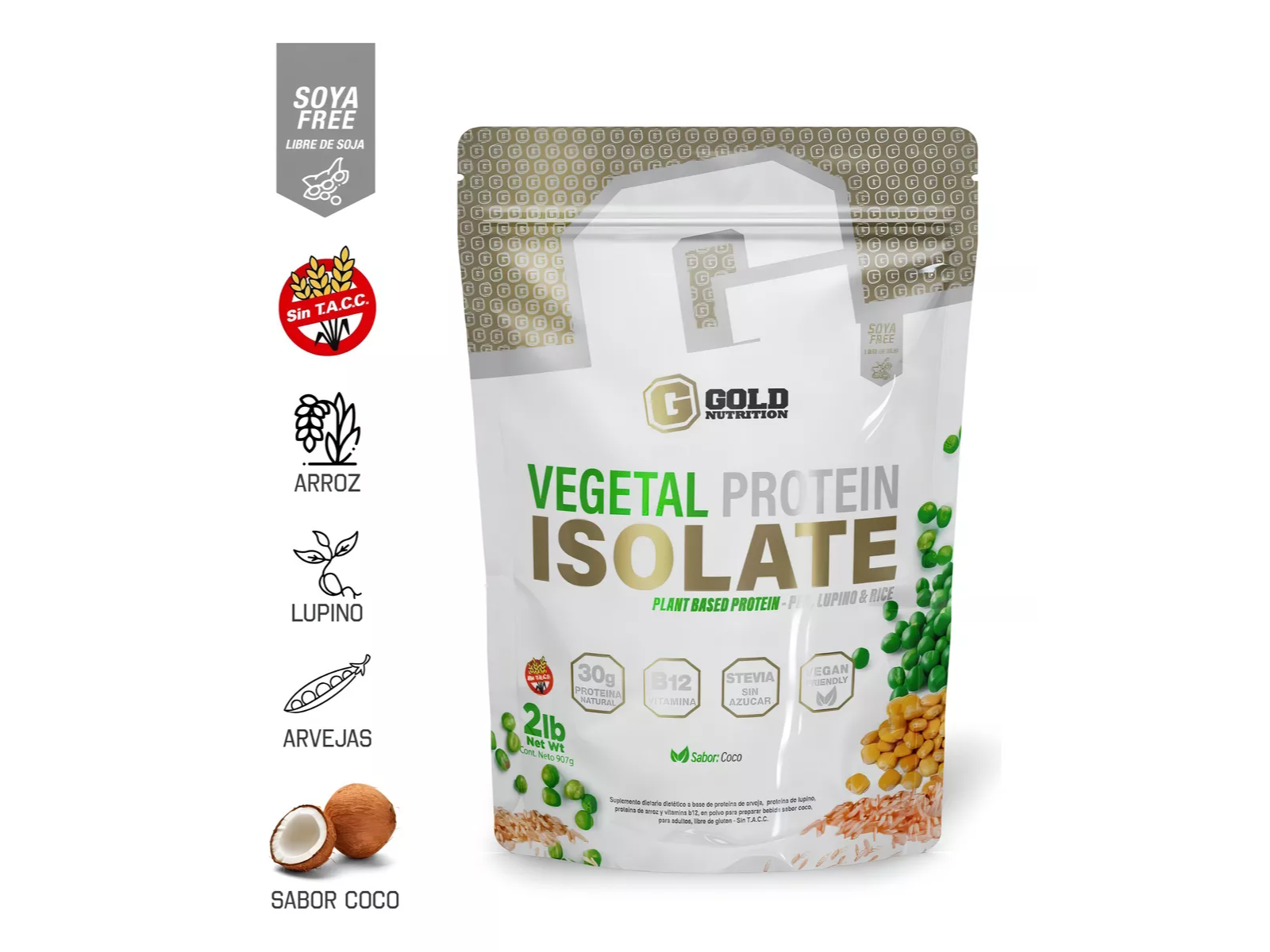 Gold - Vegetal protein x 2lb de Pistacho Dietetica