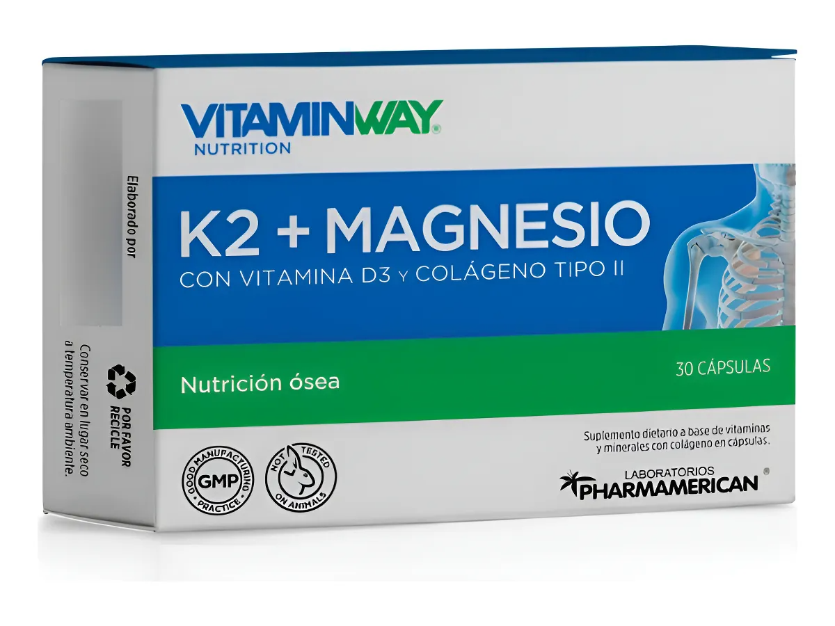 K2 + Magnesio Vitamin Way Vitamina D3 Y Colageno 2 X 30 Caps Neutro