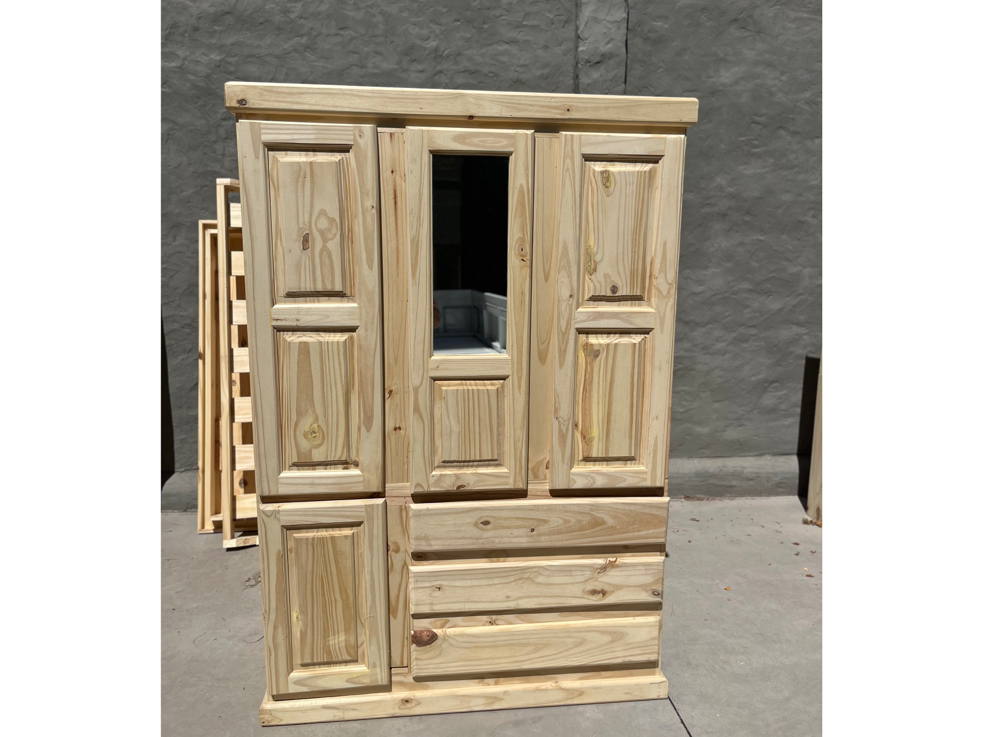 Ropero macizo c espejo 1.20