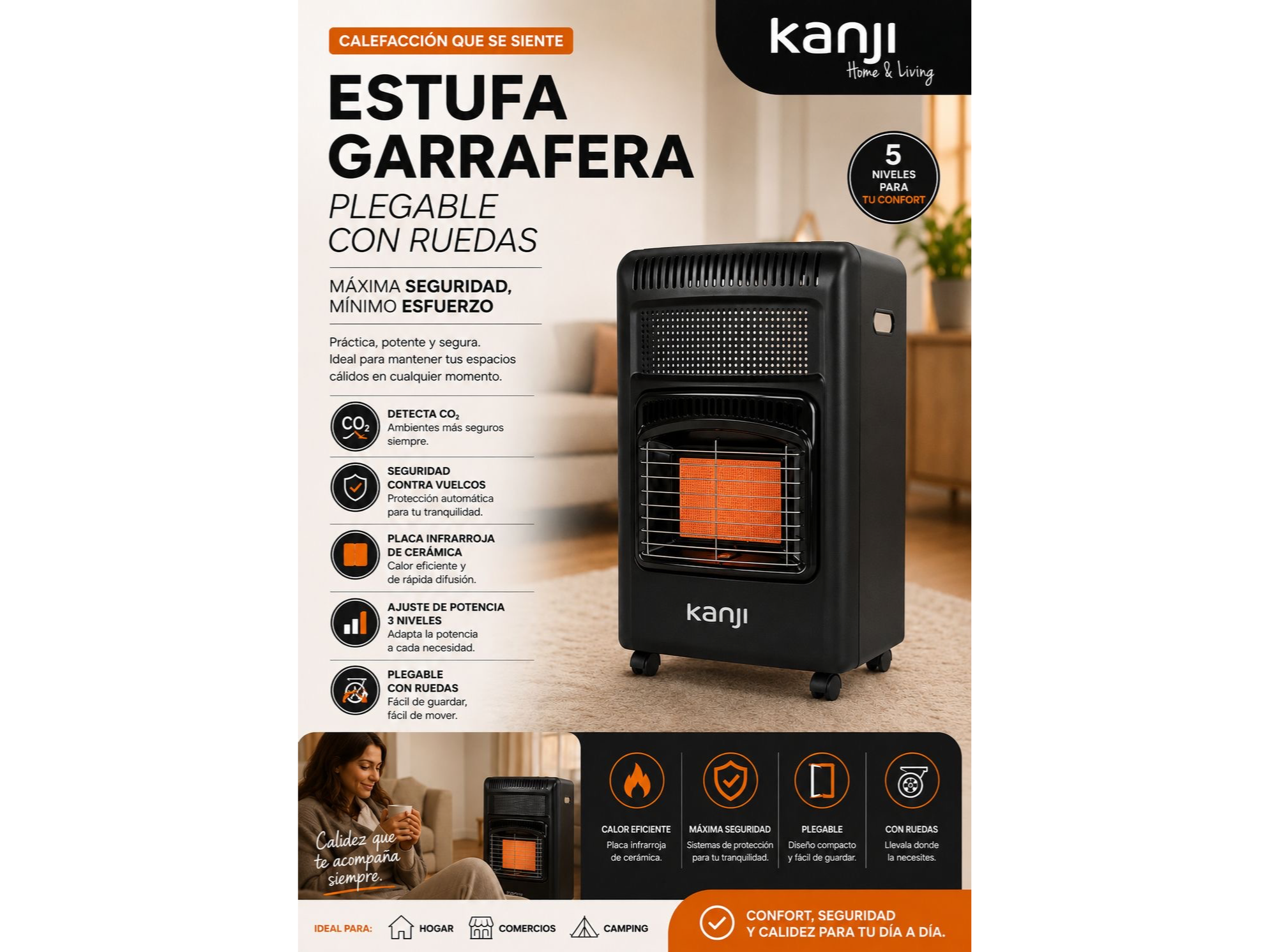 Garrafera plegable kanji