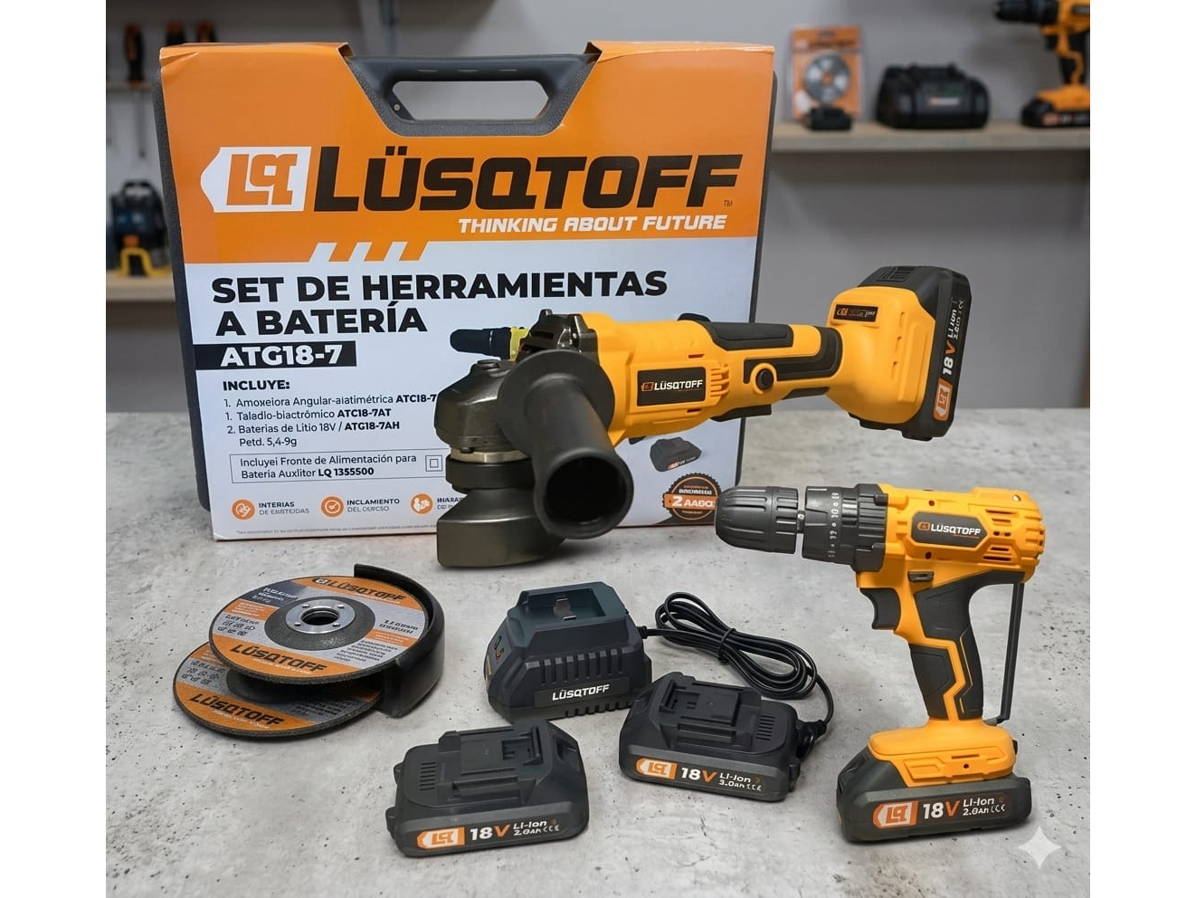 Kit amoladora y atornillador
