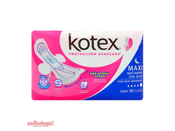 toalla sanitaria kotex maxi dia y noche con alas 10p