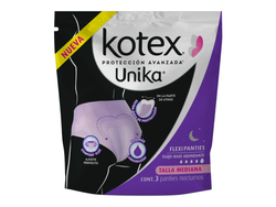 panties kotex unica nocturnos mediana 3pz