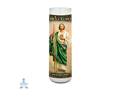 veladora brilux parafina san judas tadeo linea doradc