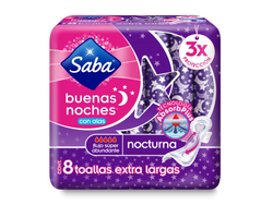 toalla sanitaria saba buenas noches con alas 14pz