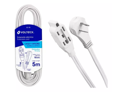 Extension Electrica Domestica 5m Blanca Volteck