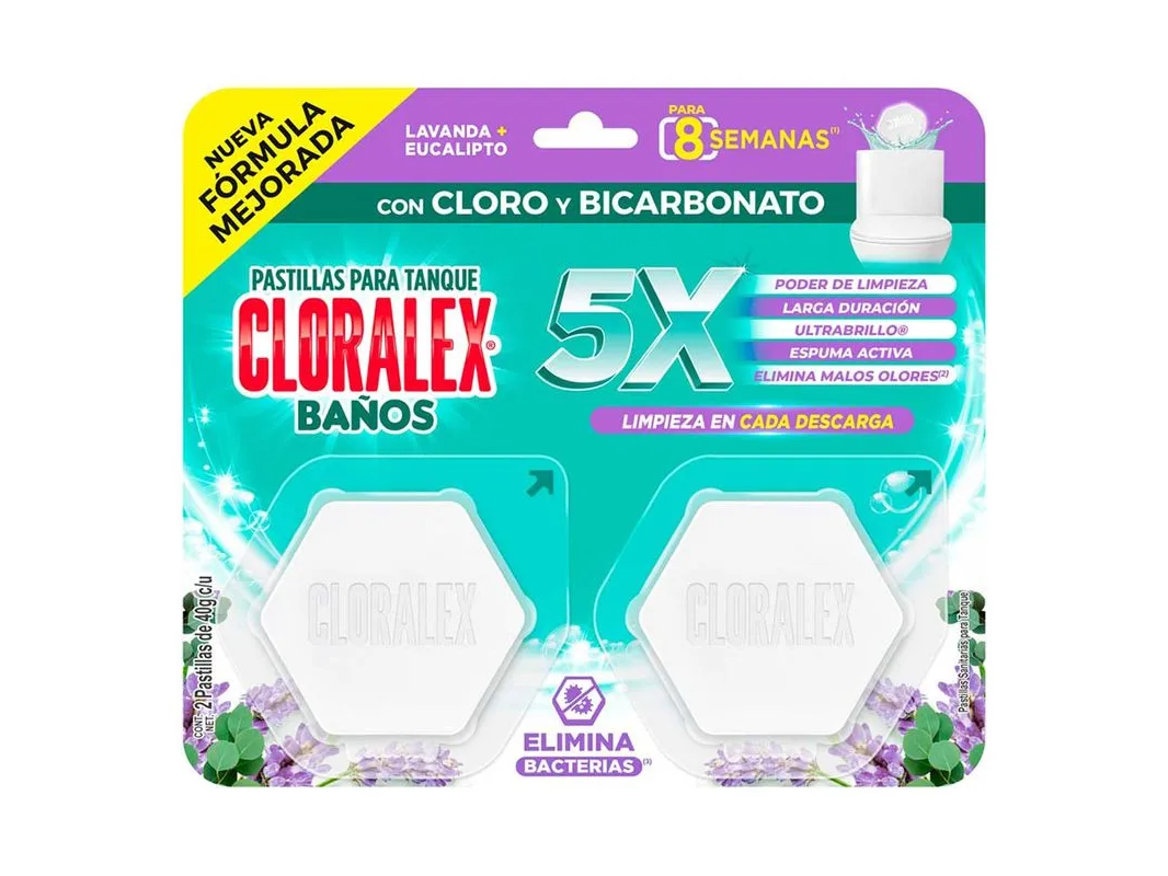 pastilla sanitaria cloralex baños lavanda euclipto 40g