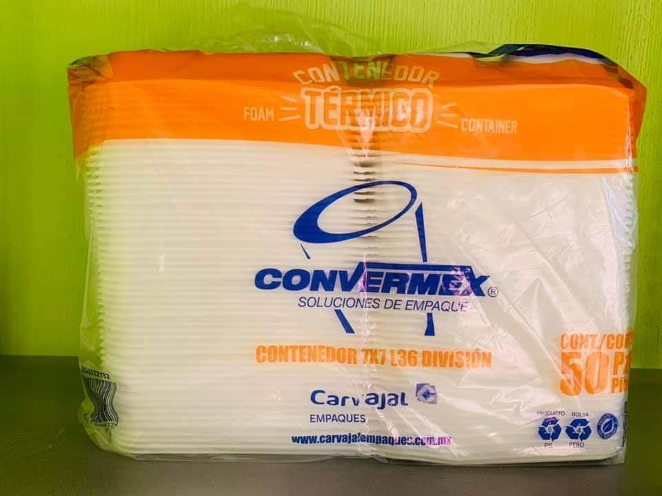 contenedor termico convermex 9x9 liso 50pz
