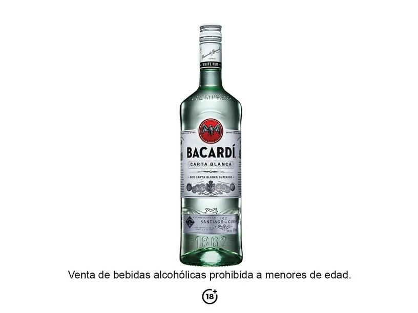 ron bacardi blanco 980ml