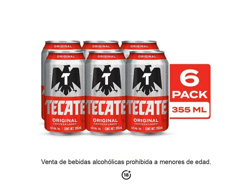 TECATE ORIGINAL LATA 355ML (SIX)