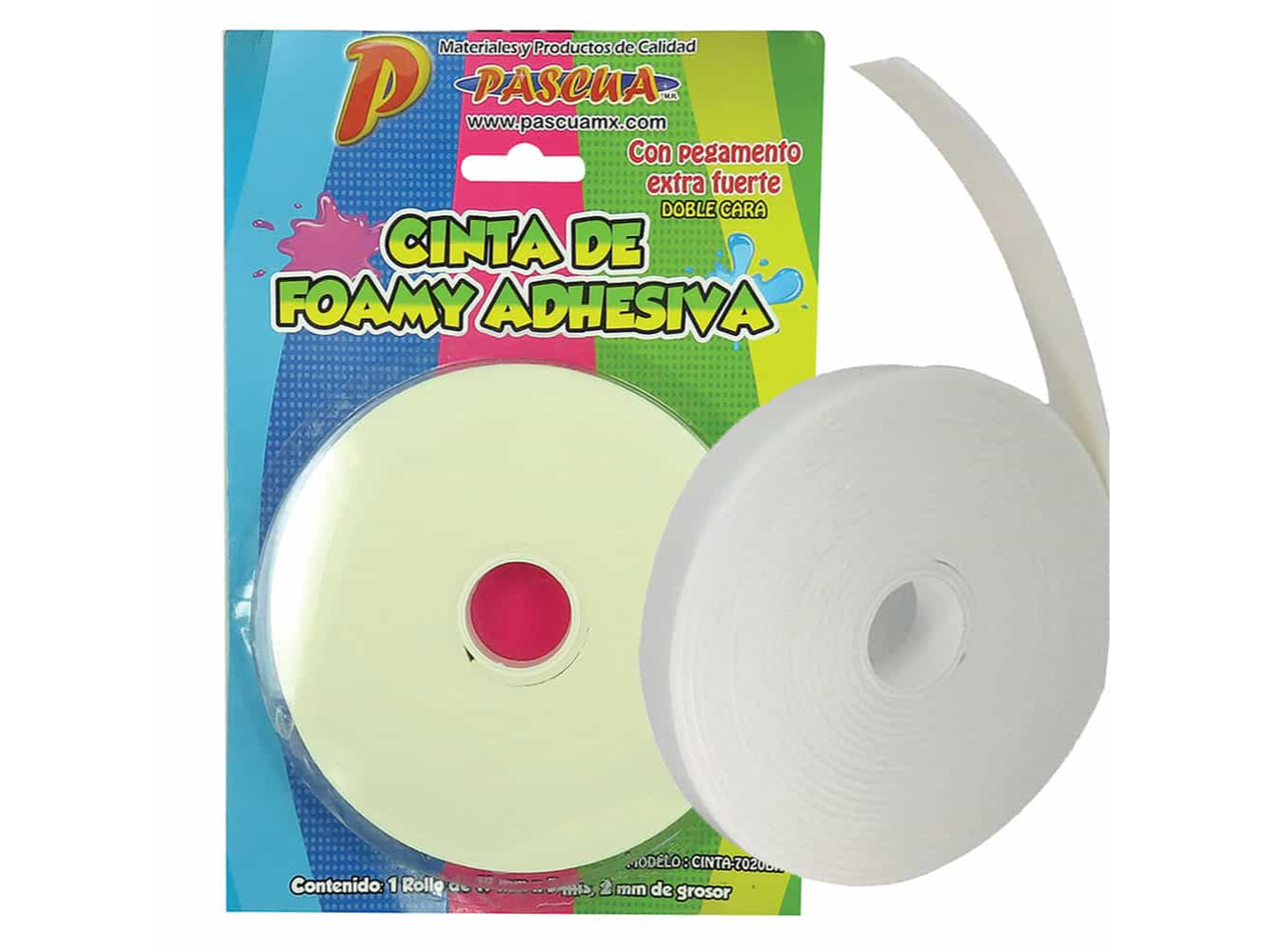 Cinta Adhesiva Doble Cara para Foamy de 19 mm x 5 m Pascua CINTA-7020BA