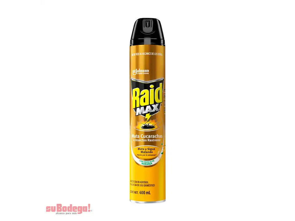 insecticida raid max naranja aerosol 400ml
